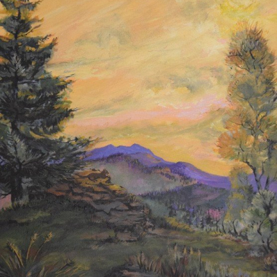 “Evening Forest and Cougar”