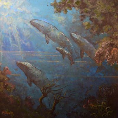 “Four Whales Ascend”