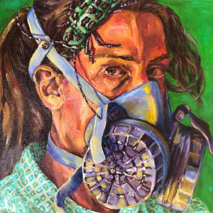 “Self-Portrait with Respirator and Bug”