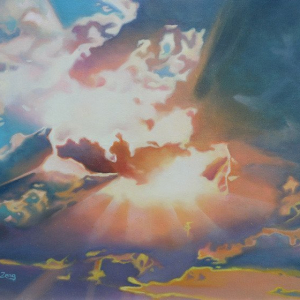 “Sunbeam through clouds”